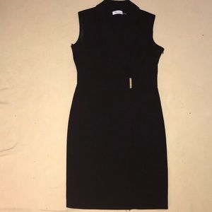 Black Calvin Klein fitted work dress